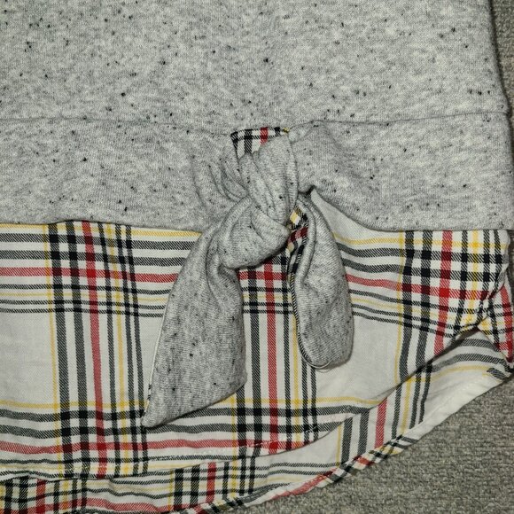 IZOD Tie Front 2-fer Grey Sweatshirt Womens Size XL - Picture 4 of 6